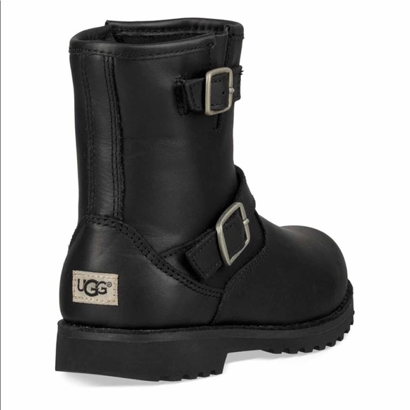 UGG Harwell Buckled Leather Boots for little girls - Picture 2 of 7